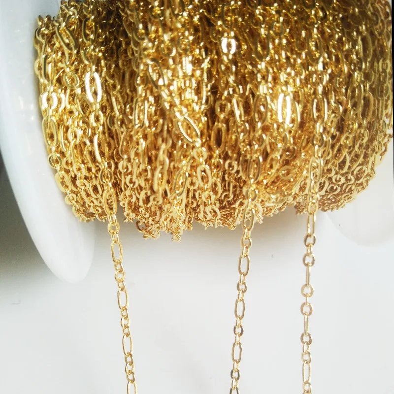 NANA high quality 24k italian gold filled chain,2.0mm brass gold chain