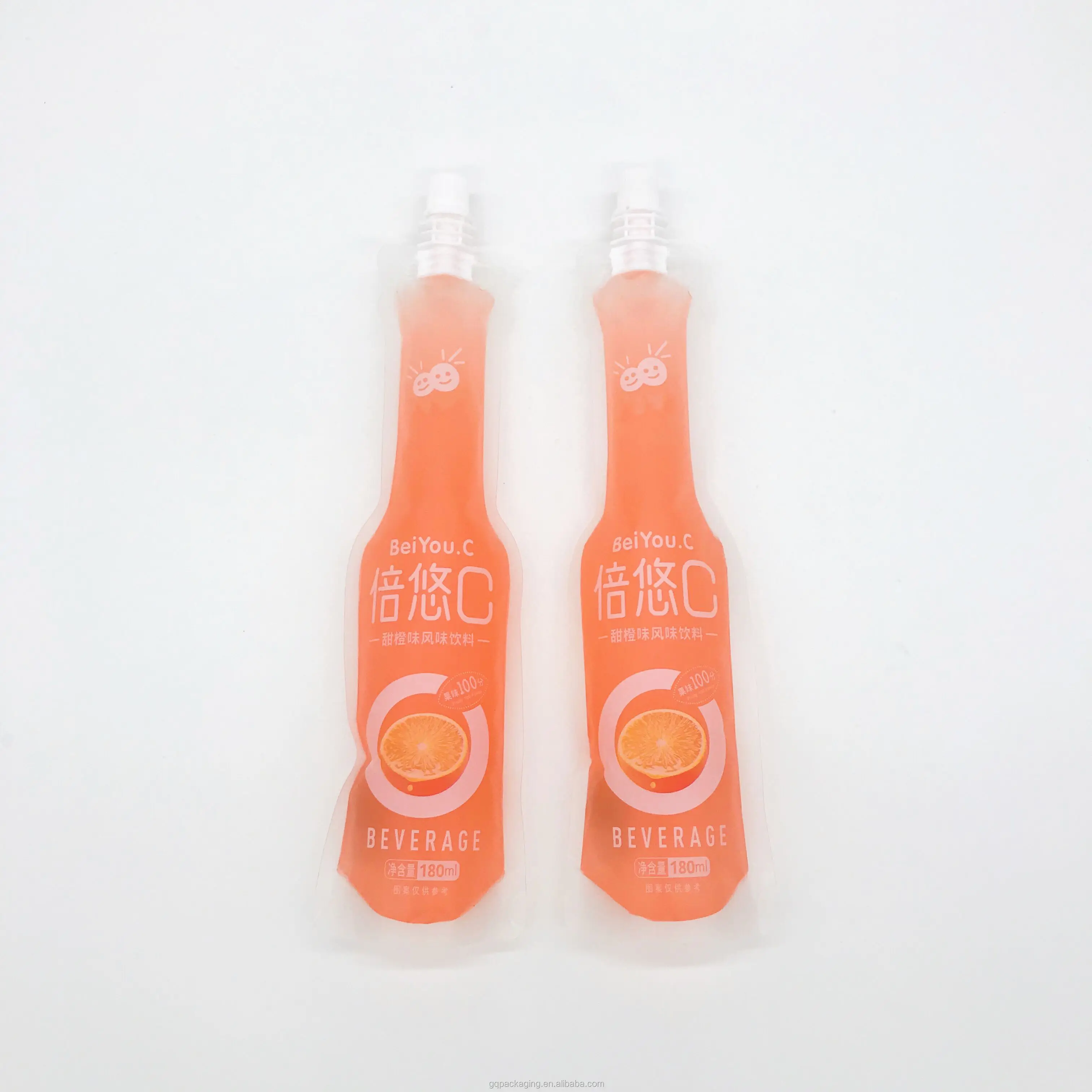 Custom Instant drink packaging bags Water plastic package nozzle bag 250ml juice standing spout bag