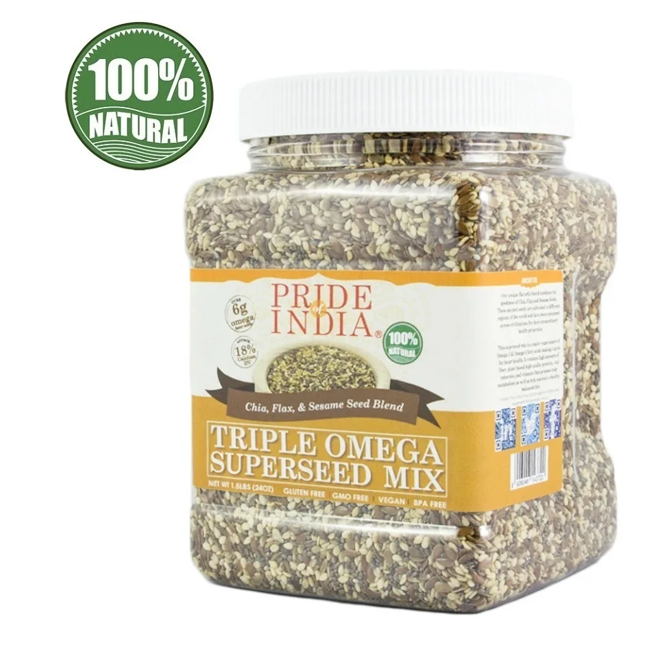 
 Гордость индии-тройной микс семян Омега-белок, волокна, кальция, железа, омега-3, Омега-6 и тиамин богатый суперфуд w/ЧИА  