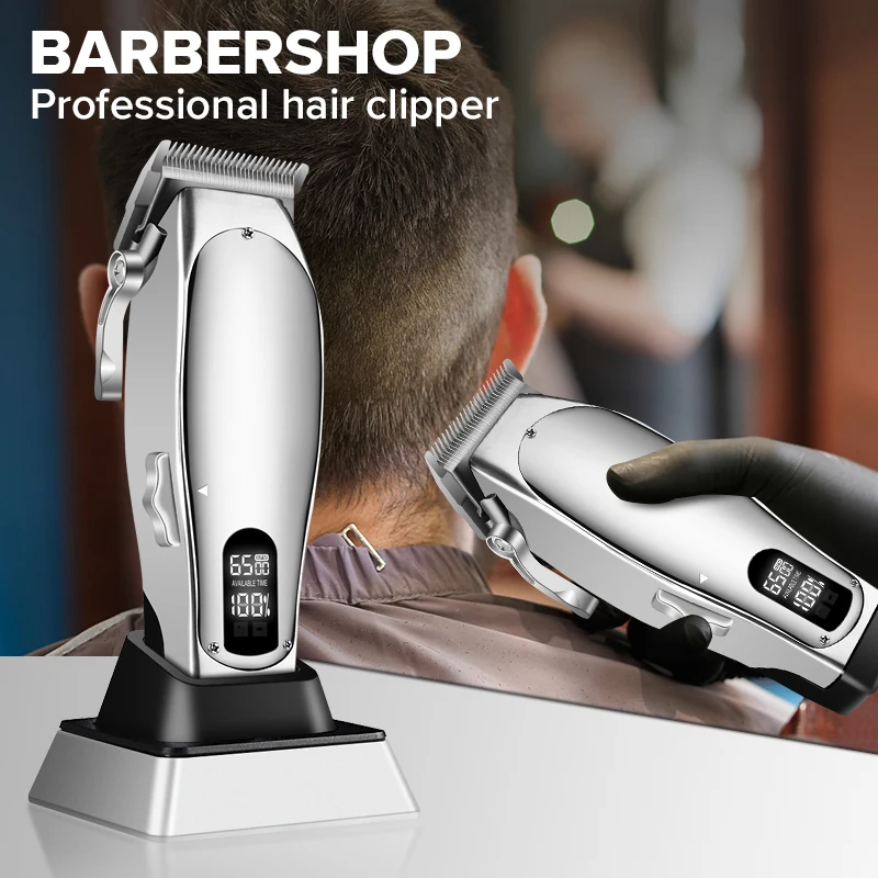 Factory Wholesale All Metal Beard Portable Cordless Rechargeable Grooming Kit Custom Professional Barber Electric Hair Clipper