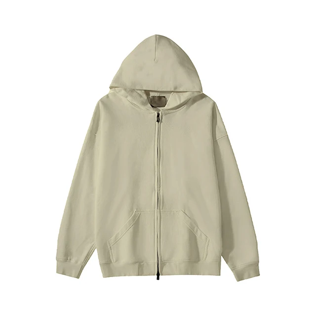 cotton french terry blank full zip up hoodies wholesale