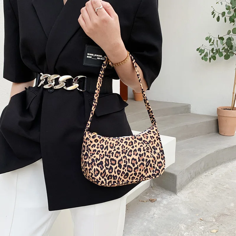 Animal Pattern Print Canvas Shoulder Underarm Bag Vintage Ladies Small Purse Handbags Casual All-match Fashion Women Square Bags
