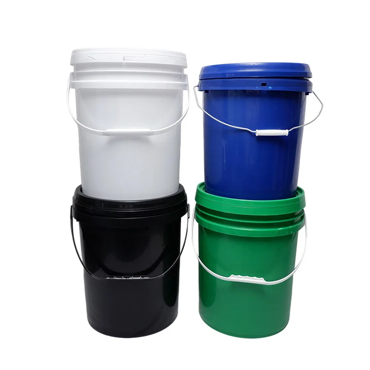 20 Liter Round Plastic Bucket PP Food Grade Plastic Paint Bucket Custom Plastic Pails With Lids Logo Printed
