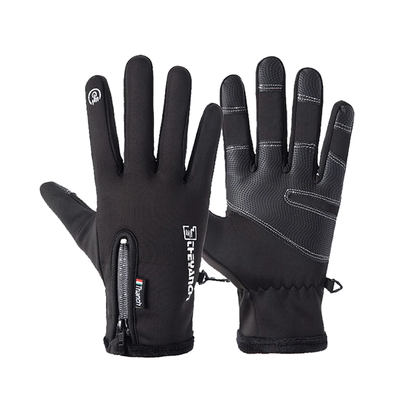 Оригинальные нейлоновые зимние перчатки водонепроницаемые ветрозащитные велосипедные теплые спортивные с пальцами для сенсорных