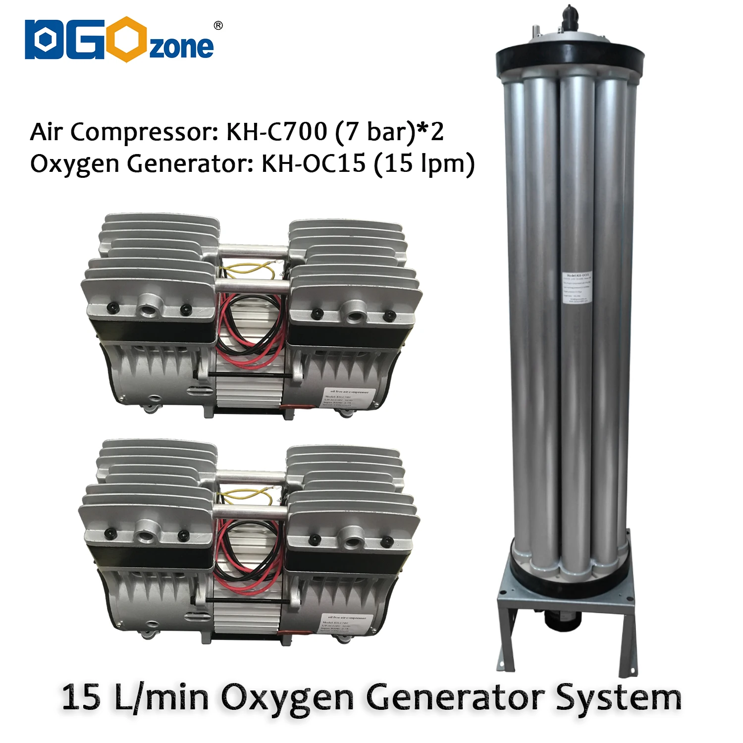 DGOzone 15L PSA oxygen generator system 15lpm oxygen concentrator with oil-free air compressor