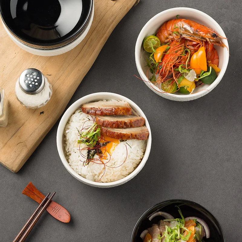 Big capacity ceramic cereal bowls round ceramic white porcelain bowls household dinner serving salad custard soups rice bowl