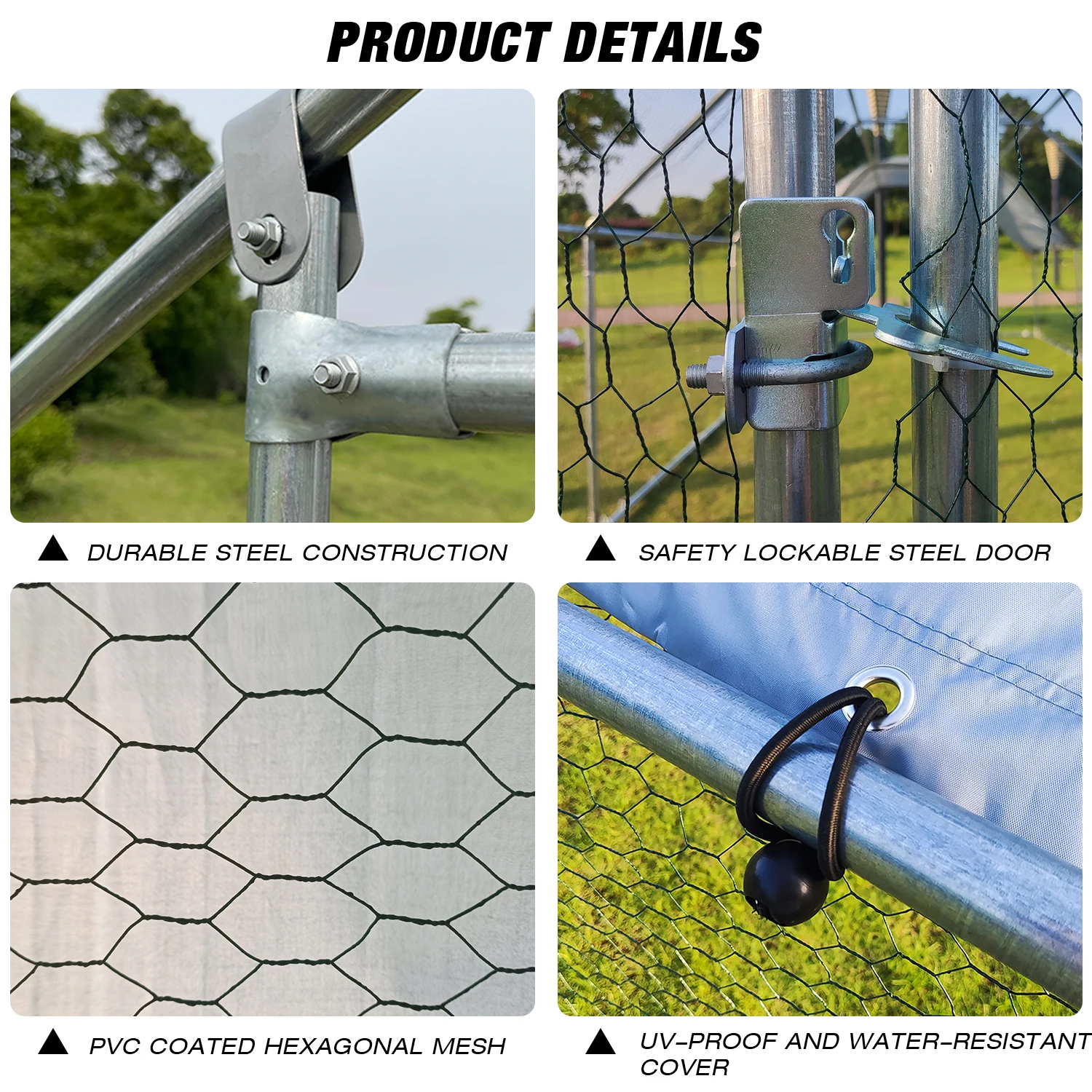 In Stock Chicken Coop Cages Farm  Family Galvanized Metal Cheap chicken coops with cover