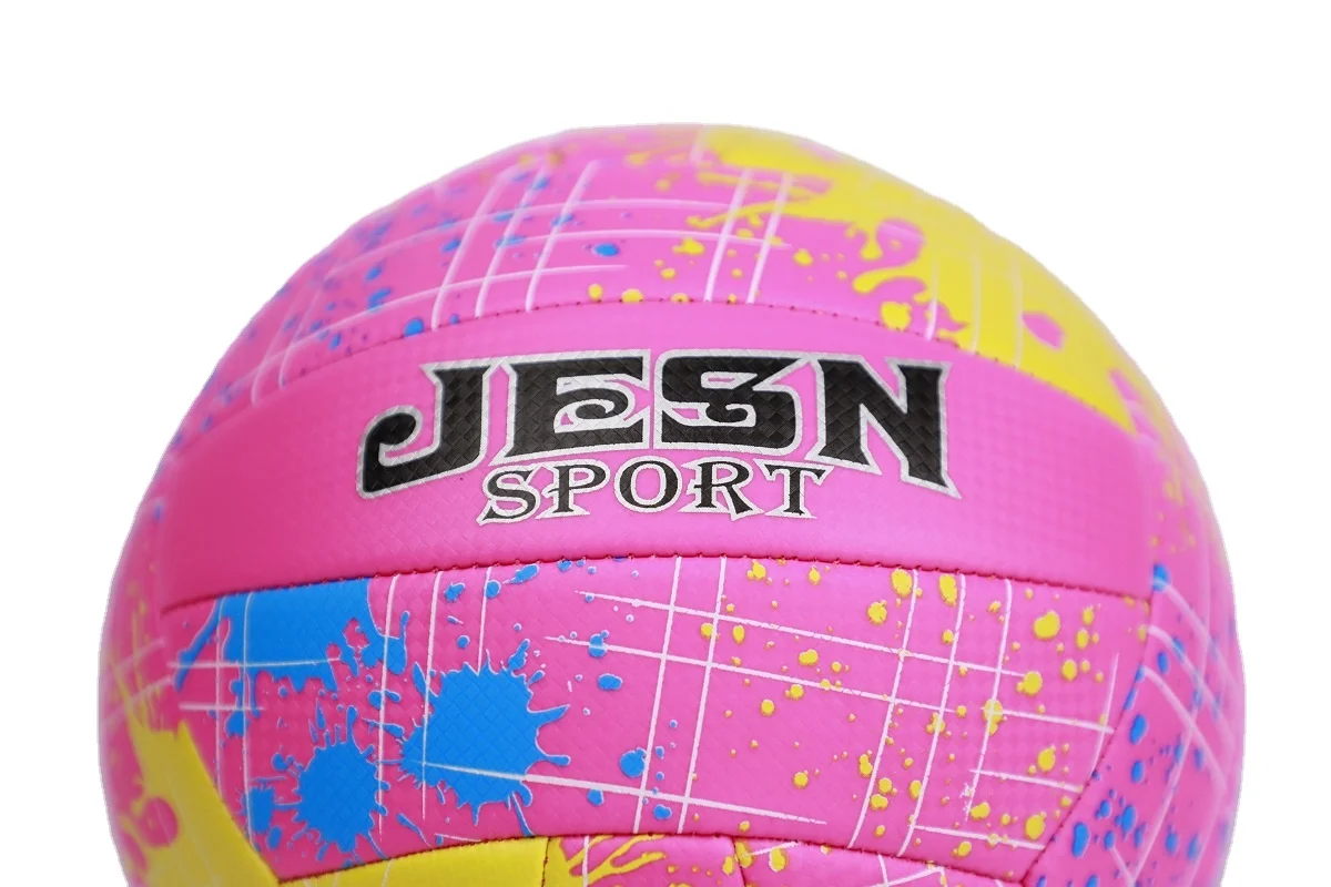Competition Training Volleyball Official Machine Stitched Neon Leather Size 5 Beach Volleyball Silk OEM Customized Ball