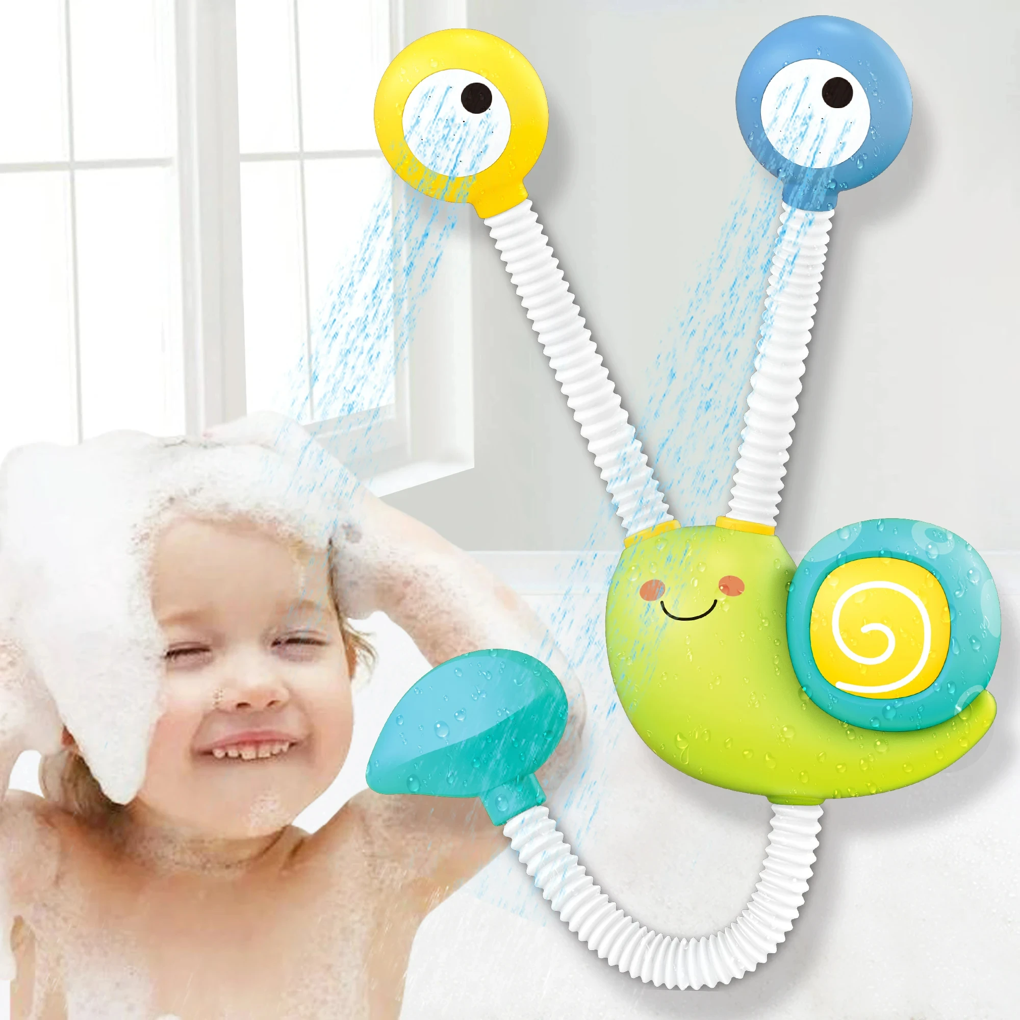 Newest Electric Water Spray for Toddlers Baby Hand Shower Snail swimming Bath Toys