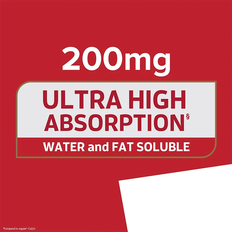 Private Label 200 Mg Ultra Coenzyme Q10 Softgels Support Heart & Vascular Health Promotes Healthy Blood Pressure Levels