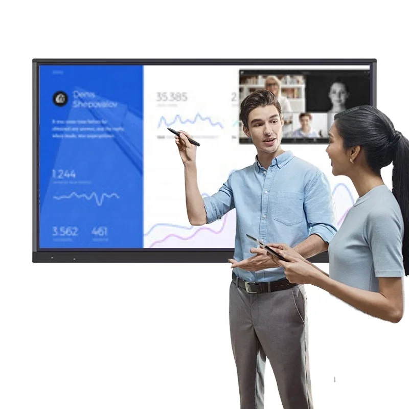 65 55 Inch Interactive Board Touch Screen Monitor LCD Digital Classroom Flat Panel for Enhanced Learning Experience