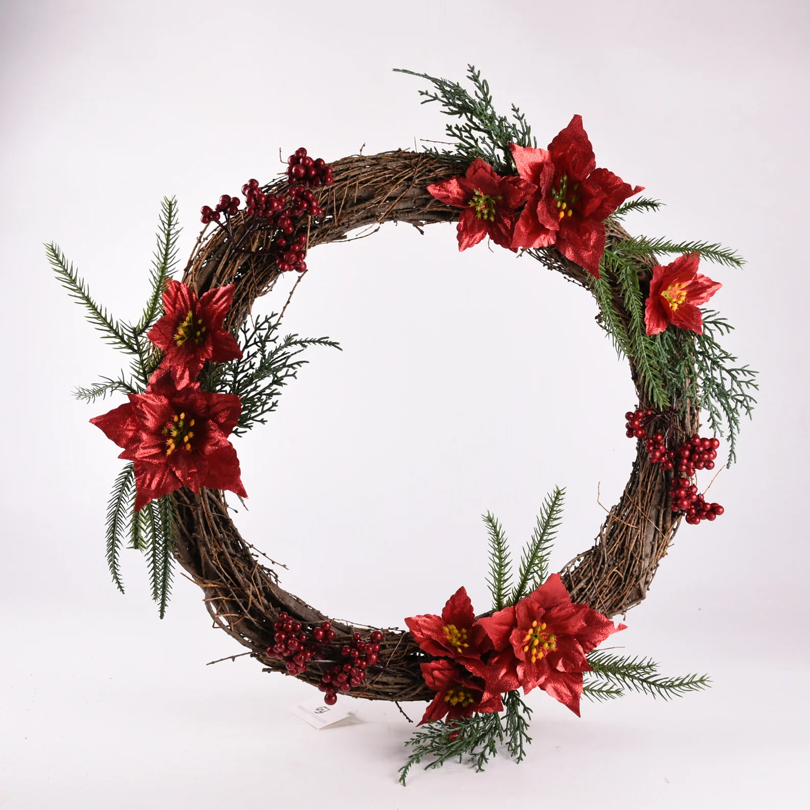 GY BSCI Handmade Home Hanging Door Decor Artificial Rattan Wholesale Grapevine Wreath