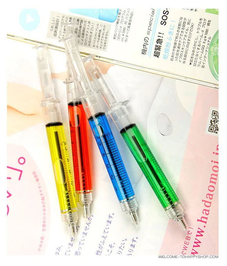 Longorgeous  syringe shape inject ballpoint ink pens free samples