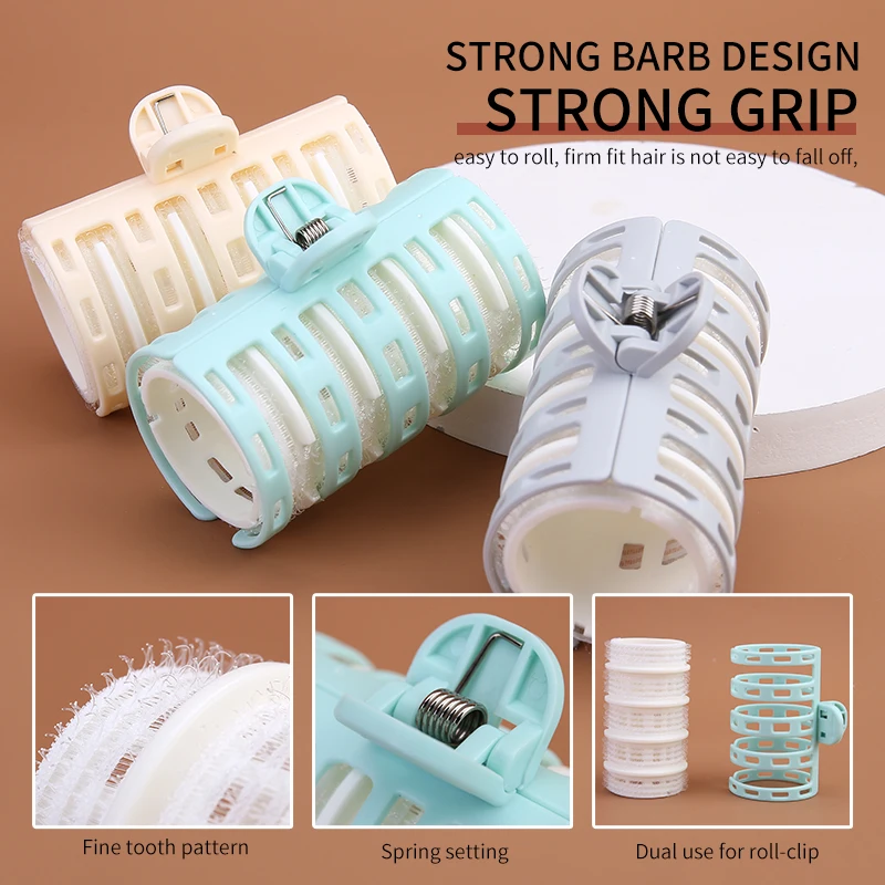 LMLTOP 2pcs Fluffy Bangs Hair Curler Set C269 DIY Wave Nylon Hair Salon Hairdressing Plastic Hair Roller With Pins