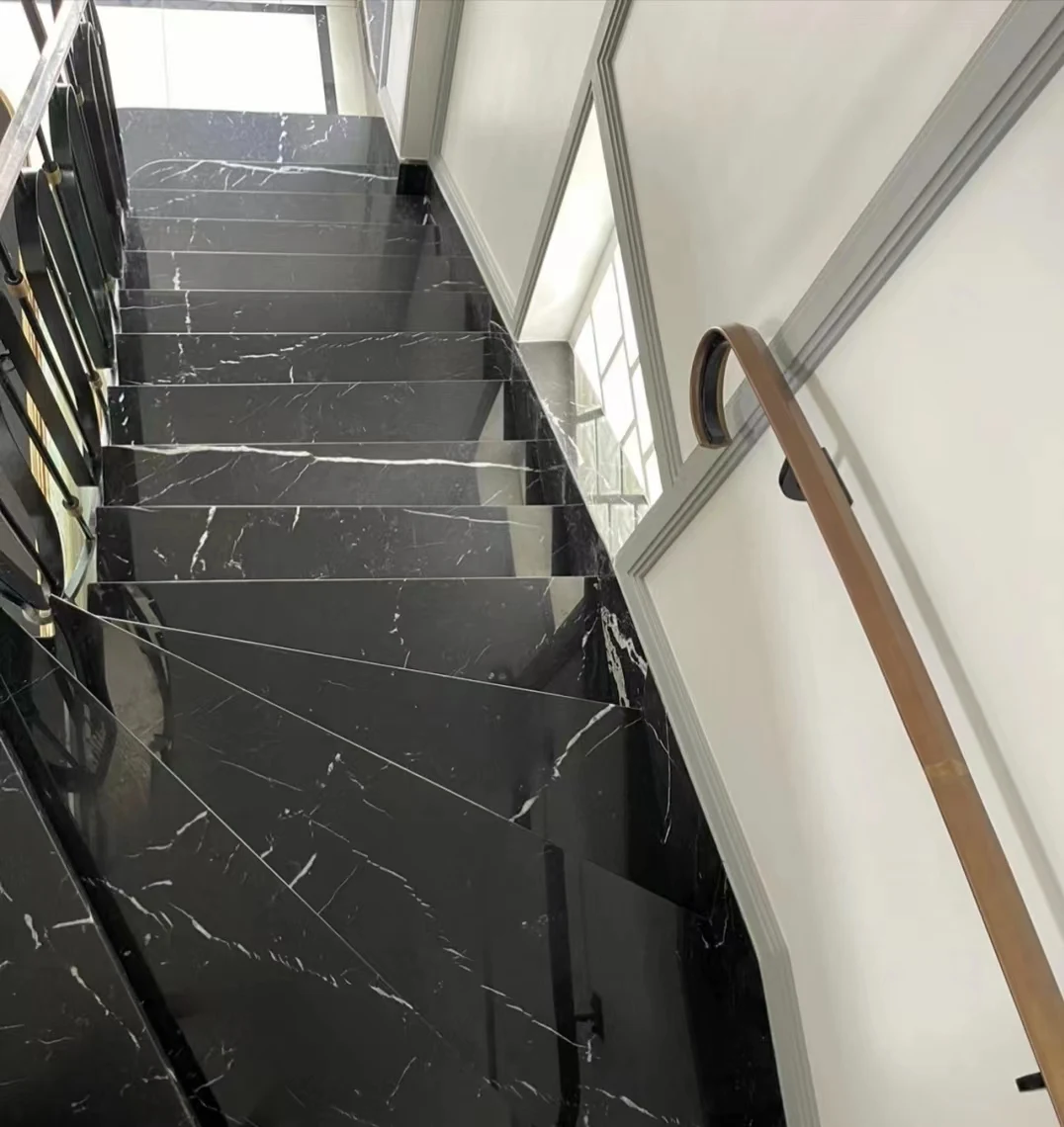 Chinese black marble Nero Marquina natural marble blocks wholesale