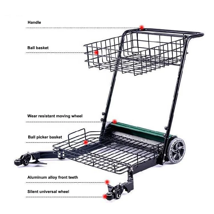 Movable Aluminum Alloy Steel Automatic Tennis Ball Picker With Wheels