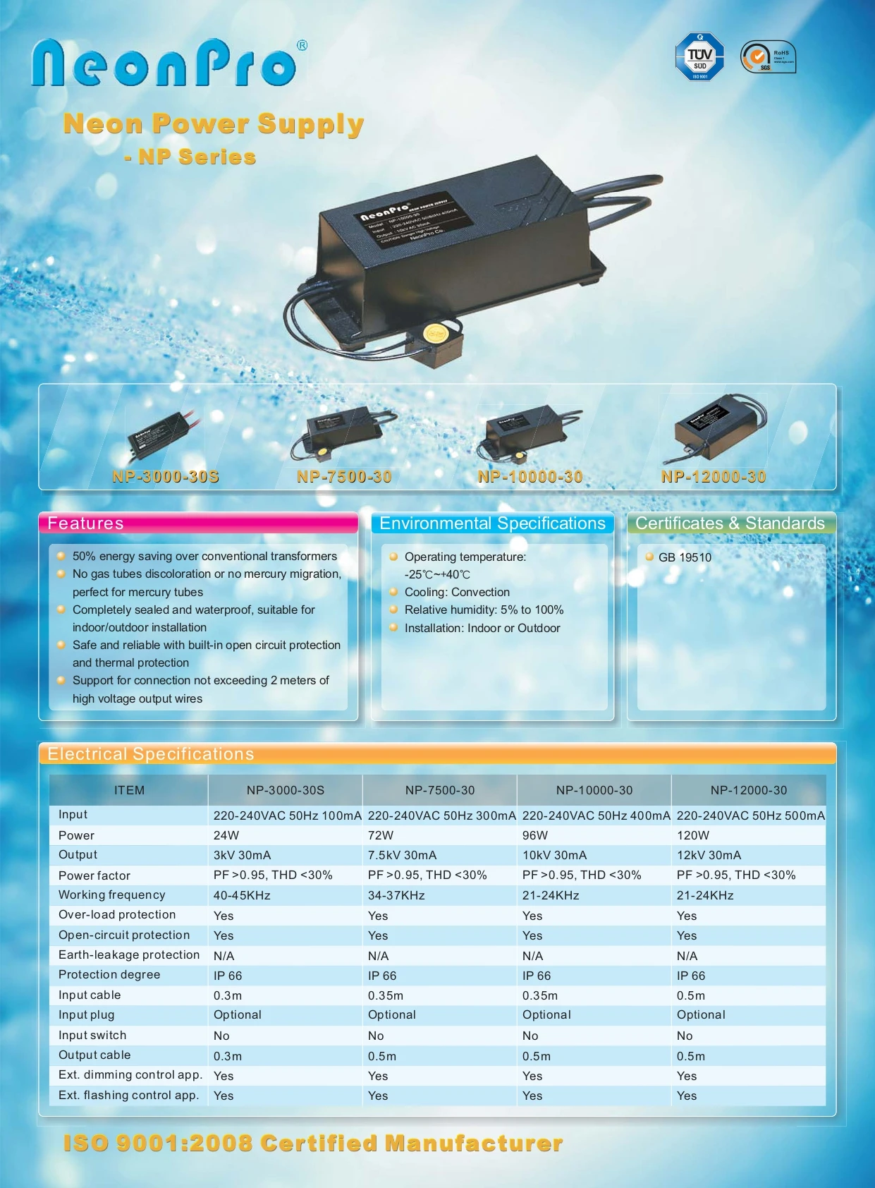 Neonpro 7500v 7.5kv 10kv 30mA 230VAC неоновые питания 120V 230V с затемнением вариант для электрода использования