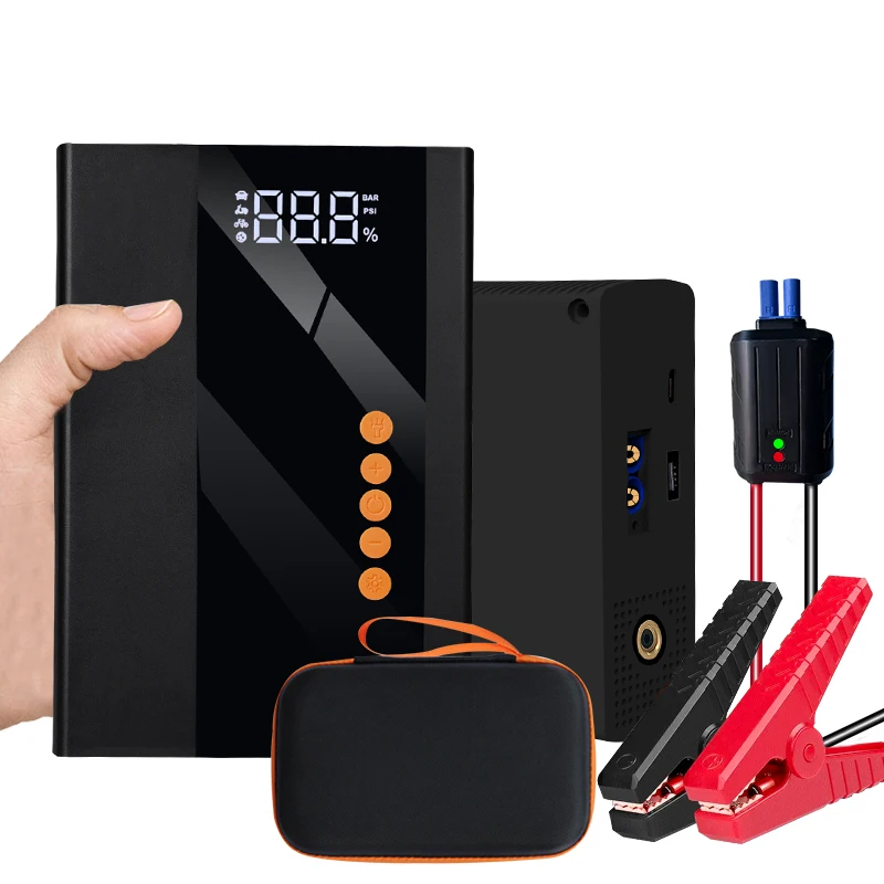 2022 new portable jump starter 2 in 1 with air pump inflator built-in air pump car inflator for car motor bike ball air pump