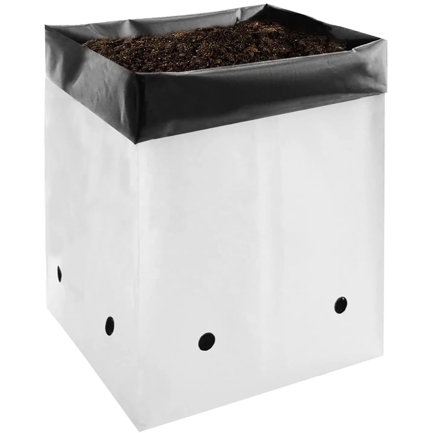 Black and White plastic plant grow bag for Potting Up Seedlings and Rooting