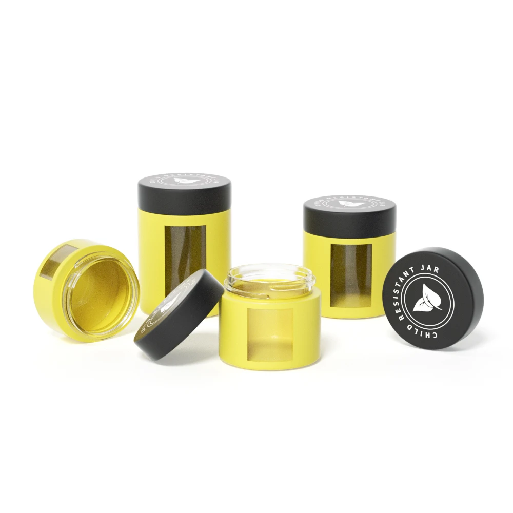 glass jar 1 oz 2 oz 3 oz 4 oz bule green yellow empty air tight child proof smell proof jar