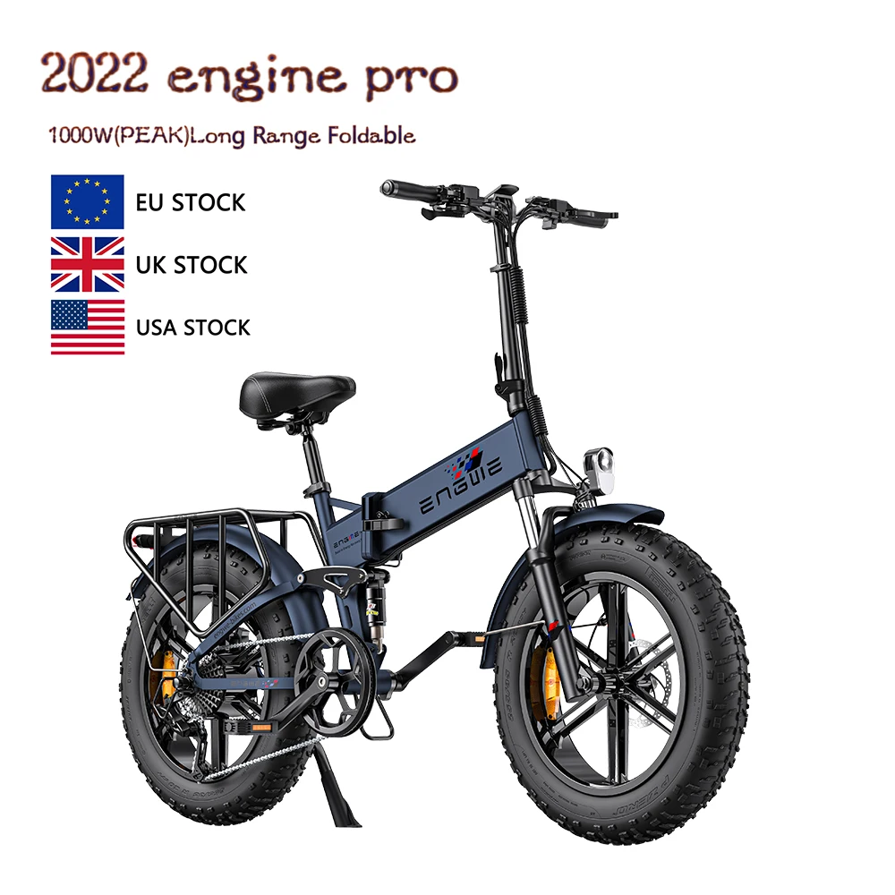 engwe engine pro 1000w electric bike fat tire bicycle Ebike Mountain Full suspension Fat Tire Retro Vintage Electric Bike