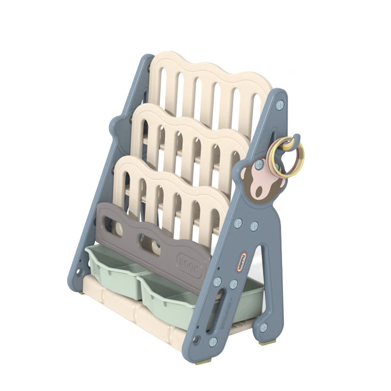 Продажа с Завода высококачественная детская пластиковая книжная полка многофункциональная полка для хранения детских игрушек