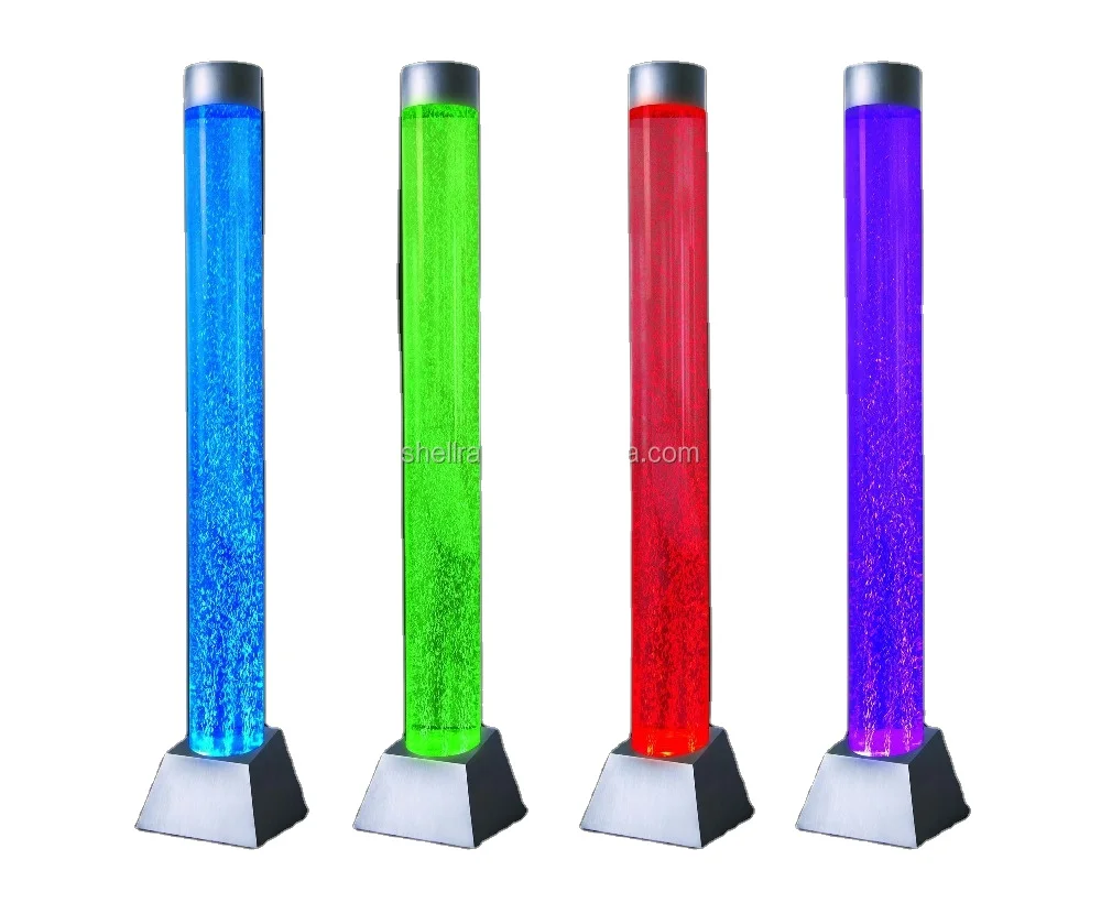 Floor standing acrylic water bubble column lamp with multi colors led light for wedding column
