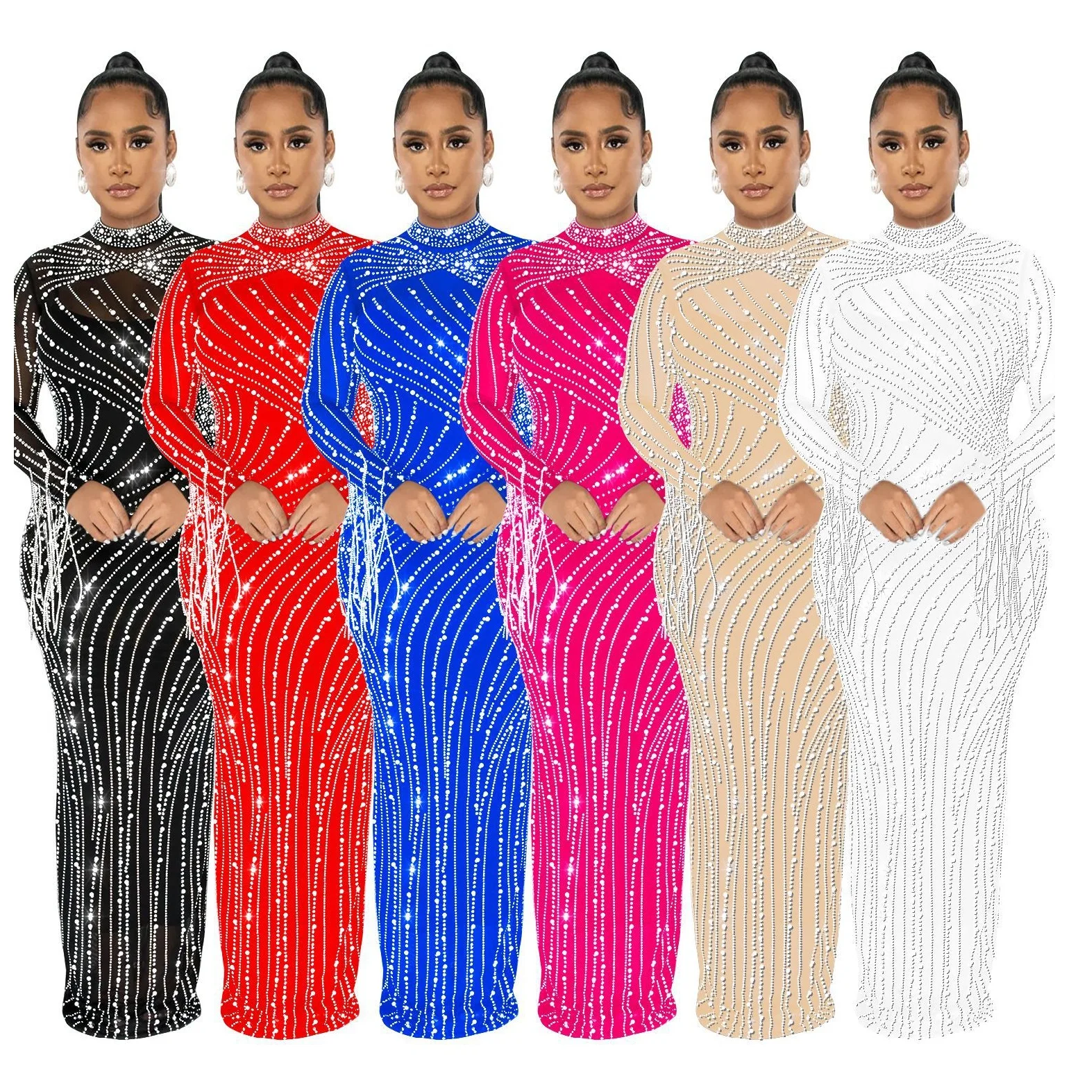 2024 new arrival heavy beading diamond rhinestone crystal wedding gown dres bridal luxury beaded elegant maxi long evening dress