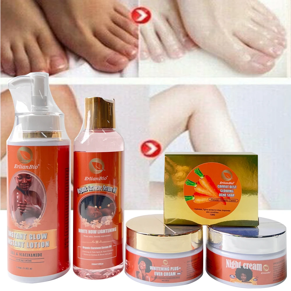 Own Brand organic carrot extract facial whitening skin care set hyaluronic acid moisturizing skin care set