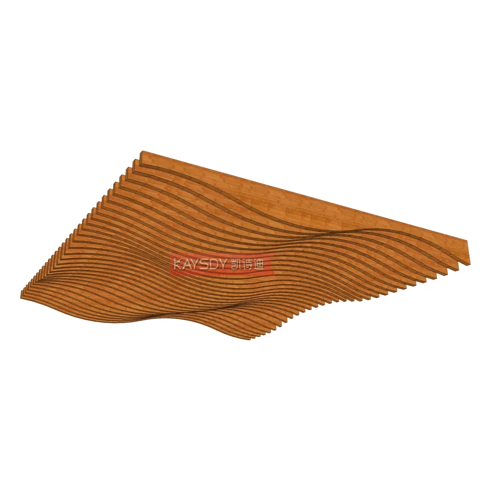 Wave Strip Baffle Ceiling Manufacturers free sample 3d Wave Design Interior Wall Panel