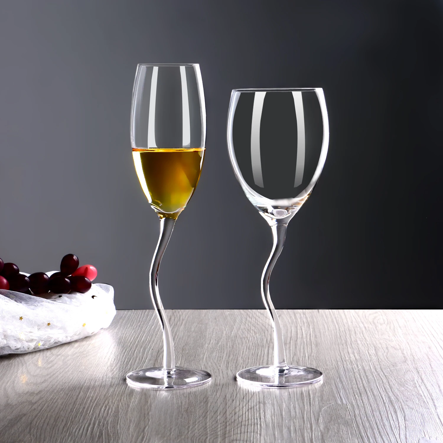 Hand Blown Lead Free Crystal Coupe Champagne Glasses Flutes For Wedding Party