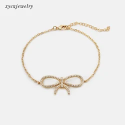 Hot sale bow-knot bracelet cz jewelry 18K gold fashion butterfly jewelry