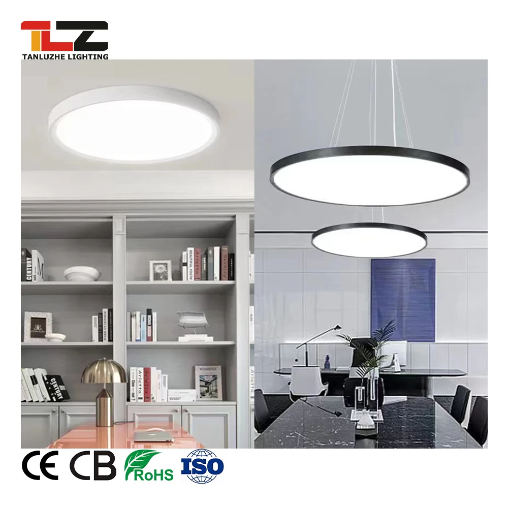 Easy Install Flush Mount White Black Round Panel Lamp Kitchen Bedroom Hallway Dimmable 18W 24W 36W LED Ultra Thin Ceiling Light