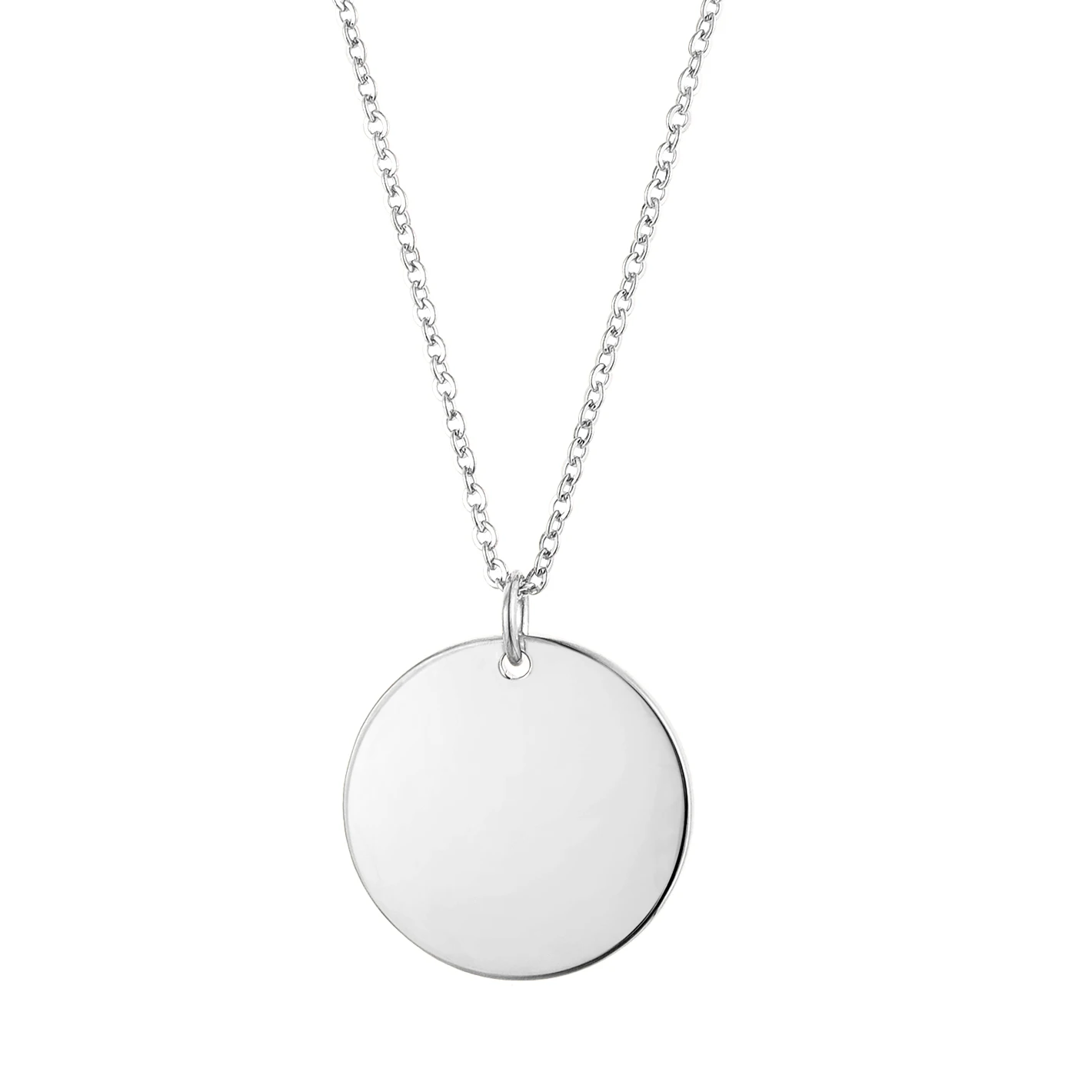 Blank Disc Pendant Custom Necklace 925 Silver 14K 18K 24K gold plated Round Coin Pendant Necklace wholesale jewelry fine jewelry