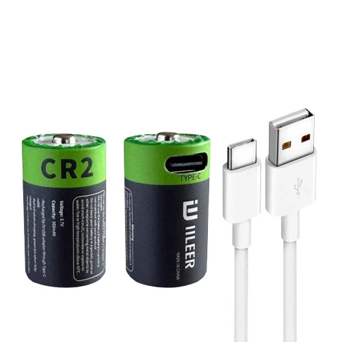 Factory Price CR2 280mAh 1036mWh Fast Charging Lithium Ion Batteries with Type C Port 3.7V Rechargeable Battery