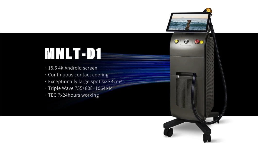 2023 mnlt D1 Latest Diode Laser Hair Removal 808nm/3 Wavelengths 755 808 1064nm with CE/MDR/ISO/RoHS/LVD/STR Good quality