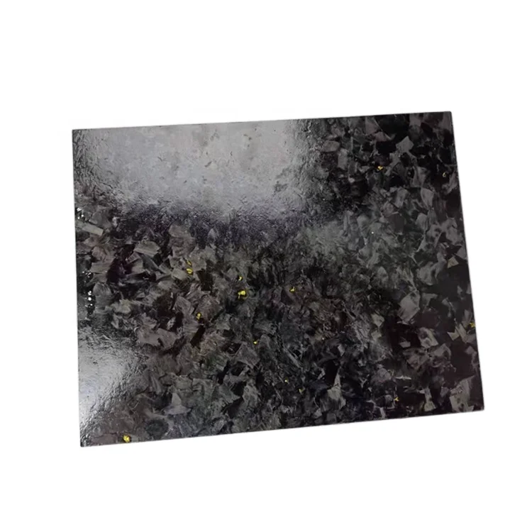 Customize forged gold foil  carbon fiber sheet  black forged composite carbon fiber plate