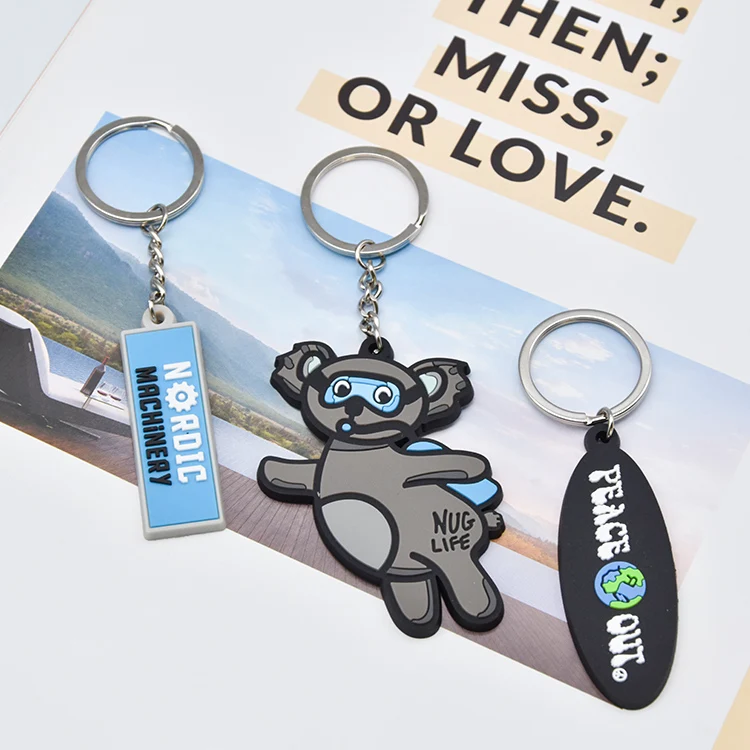XP-Promos Promotional business gift  custom logo key chains 2d 3d pvc keychains personalized key chain soft rubber keychain