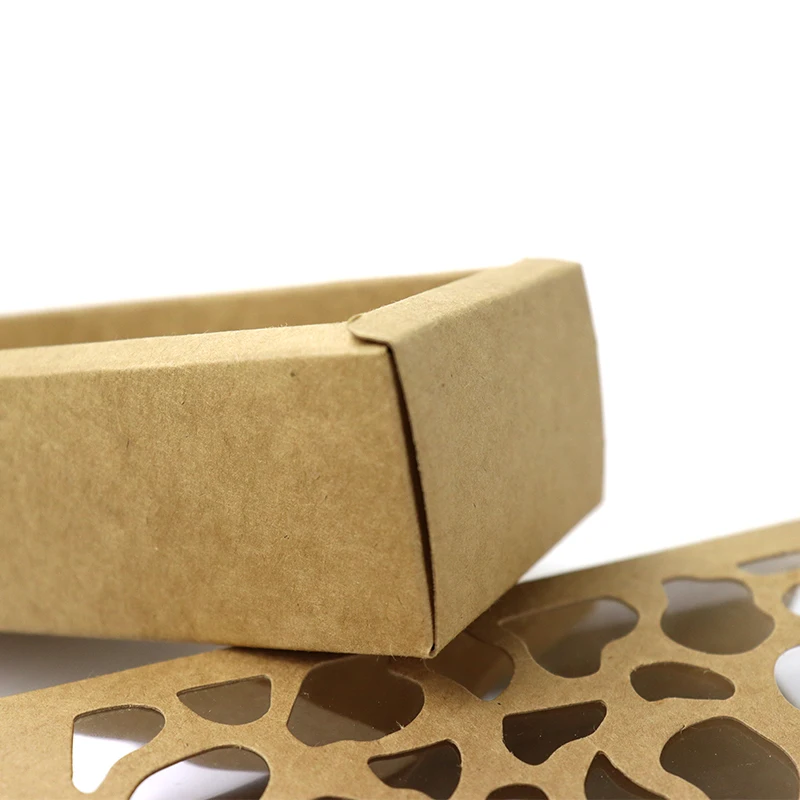 Customised Eid Square Clear Window Craft Kraft Cookie Biscuit Macaroon Boxes With Transparent Window