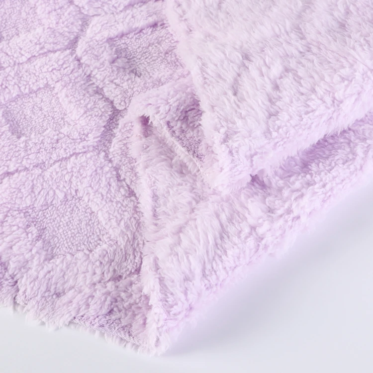 Factory Direct Sherpa 3D Jacquard plush Fleece Fabric OEM Two-side Warm Soft Plush Fleece Jacquard Sherpa Fabric