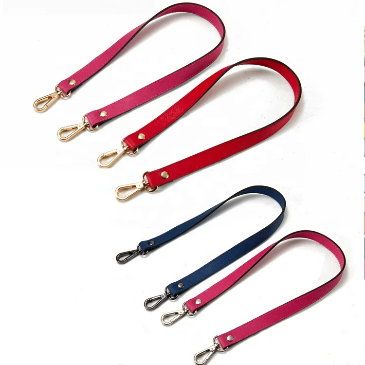 Wholesale multiple colors 60cm length short bag straps real leather handbag handle strap