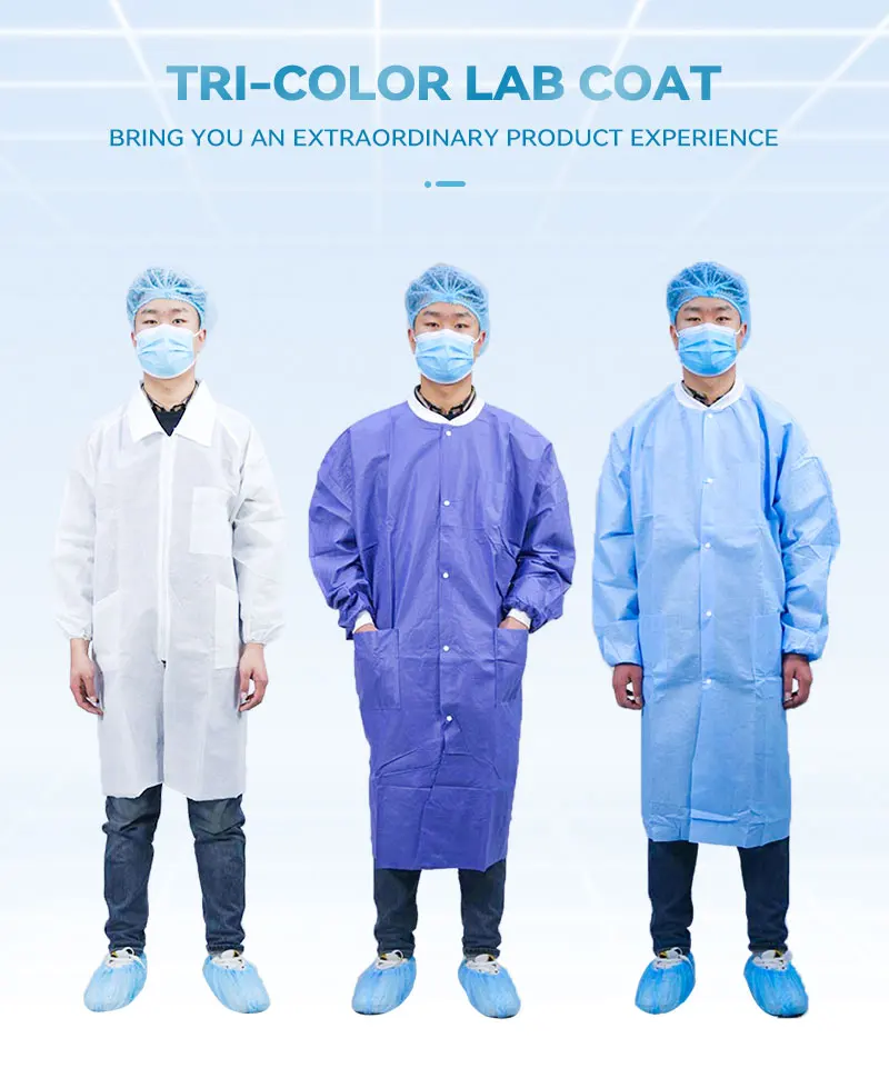 Free Sample waterproof protective workwear esd smock dustproof antistatic long sleeve cleanroom lab gown