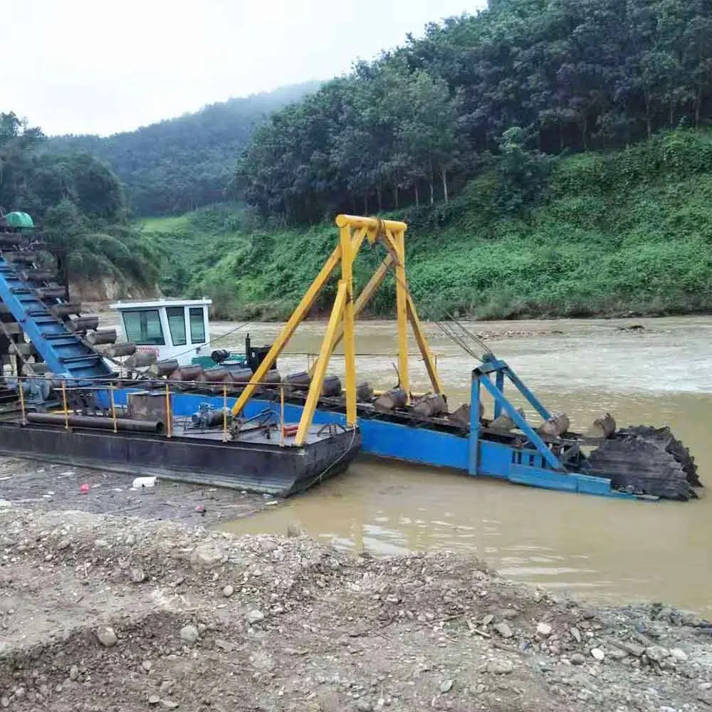 Factory hot sale gold diamond mining chain bucket dredger gold dredge pontoons