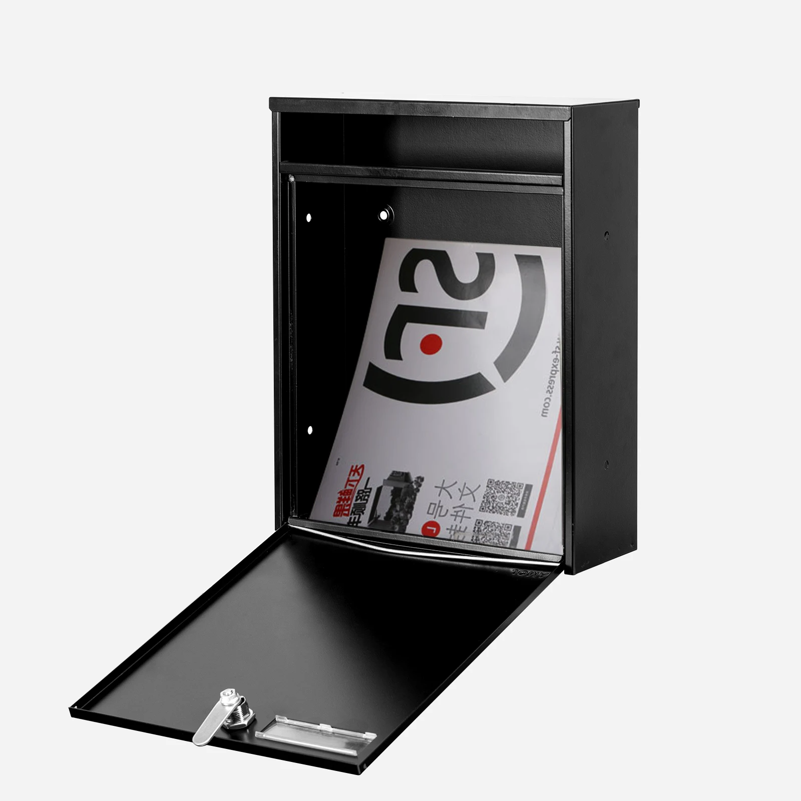 metal small black color wall mounted mailbox galvanized steel letter box outdoor post box