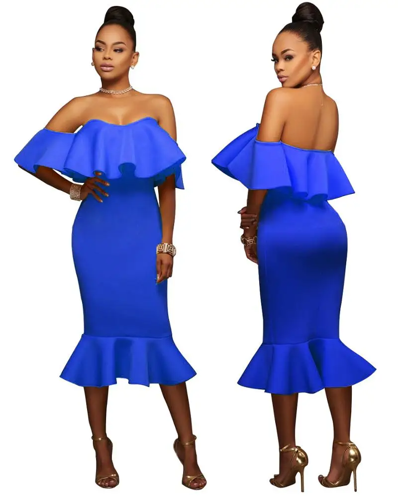 Wholesale S8500 multiple color available   trumpet women night club wear party dresses