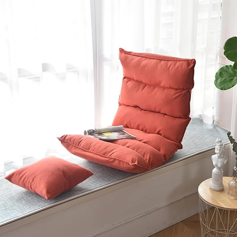 Adjustable L Shape Breastfeeding Seat Bed Floor Lazy Couch Beige Green Orange Tatami Single Backrest Fabric Folding Chair Sofa