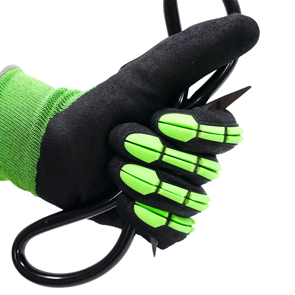 POPALM Whosale Heat-press Industrial-Grade Anti-Collision Padding TPR Safety Gloves for Maximum Hand Protection