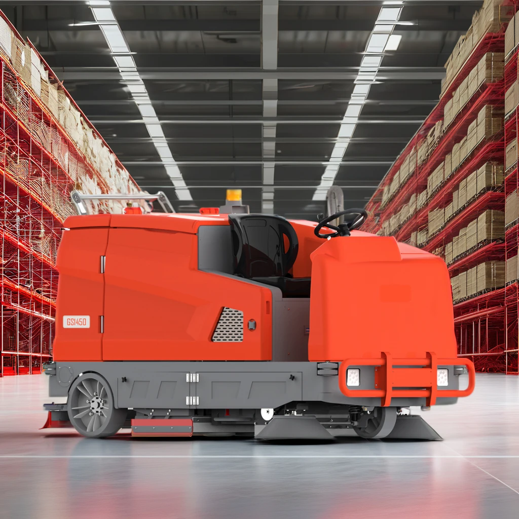 GS1450 Best Seller Ride-on Floor Scrubber Automatic Road Scrubber for Parking Lot Cleaning Used for Farm Industries