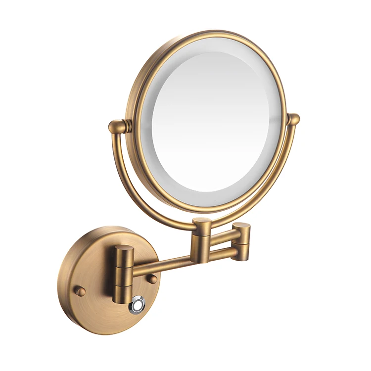 KAIIY Colorful Modern Stainless Steel Wall Mounted Bathroom Accessories Dual Arm Extend Bath LED Mirrors