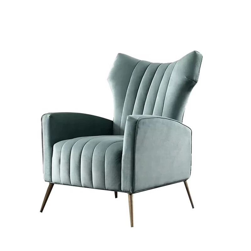 Новый современный Бархатный Чехол на стул Wingback синие кресла для гостиной